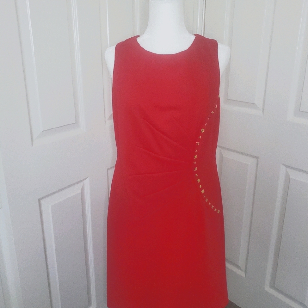 Michael Kors red bodycon studded dress